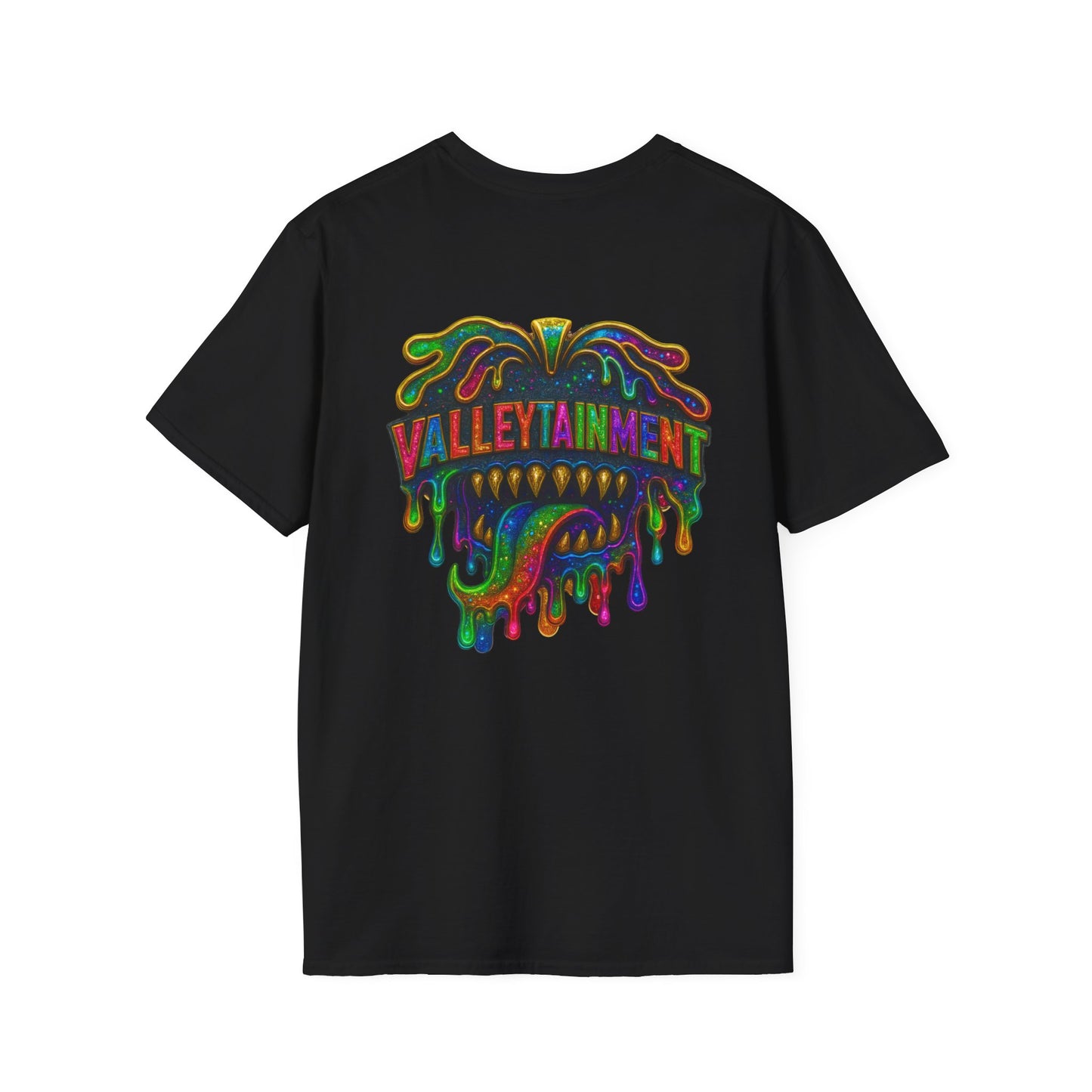 TRIP THA DEMON: The Rainbow-Spitting Streetwear Devil Taking Over the Culture
Valleytainment' Design on back Vibrant Unisex T-Shirt for Festivals, Streetwear, Gift