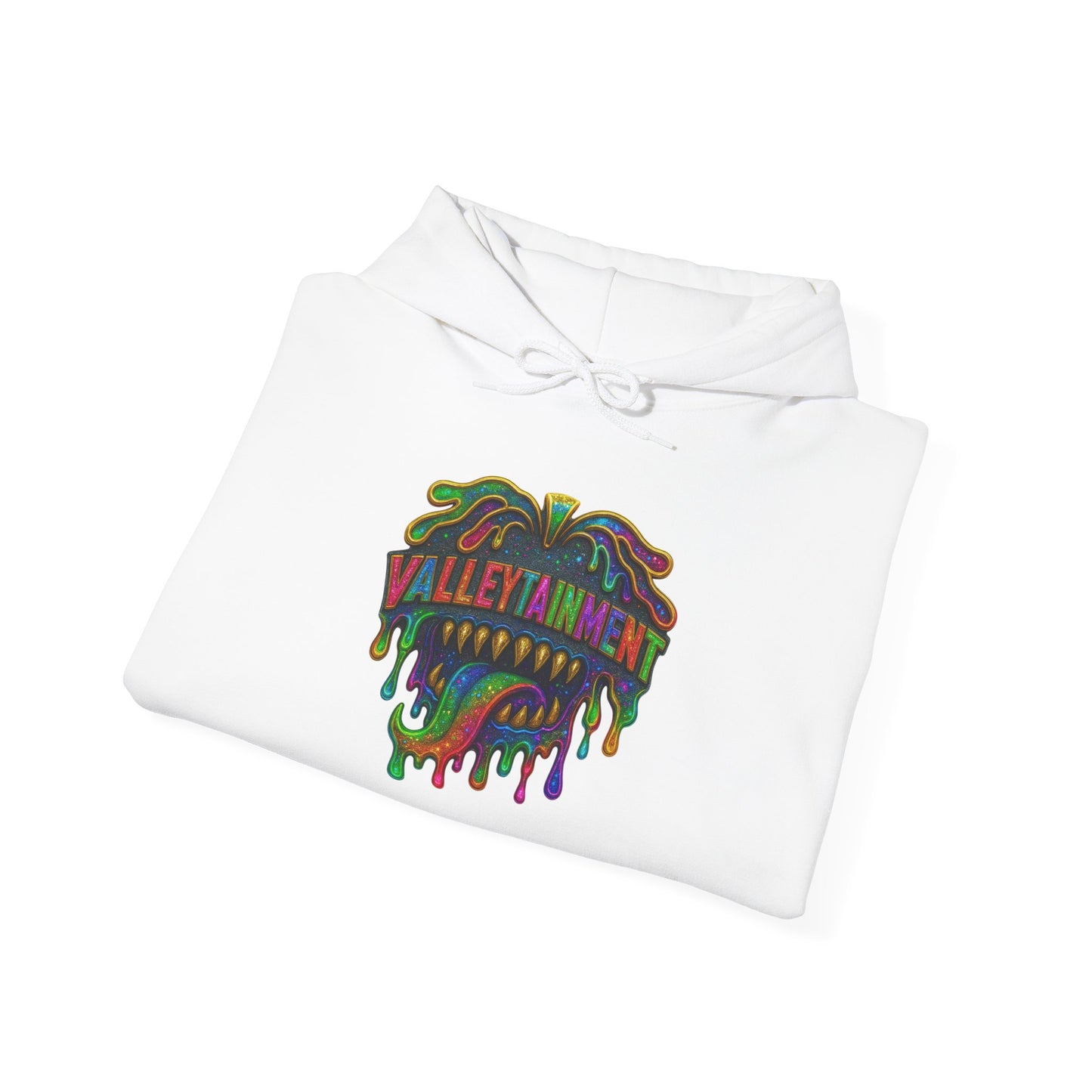 VALLEYTAINMENT™ “Drip Fangs” Rainbow-Core Pendant Tee | Dopamine Streetwear 2025