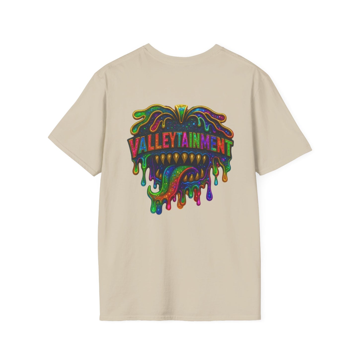 TRIP THA DEMON: The Rainbow-Spitting Streetwear Devil Taking Over the Culture
Valleytainment' Design on back Vibrant Unisex T-Shirt for Festivals, Streetwear, Gift