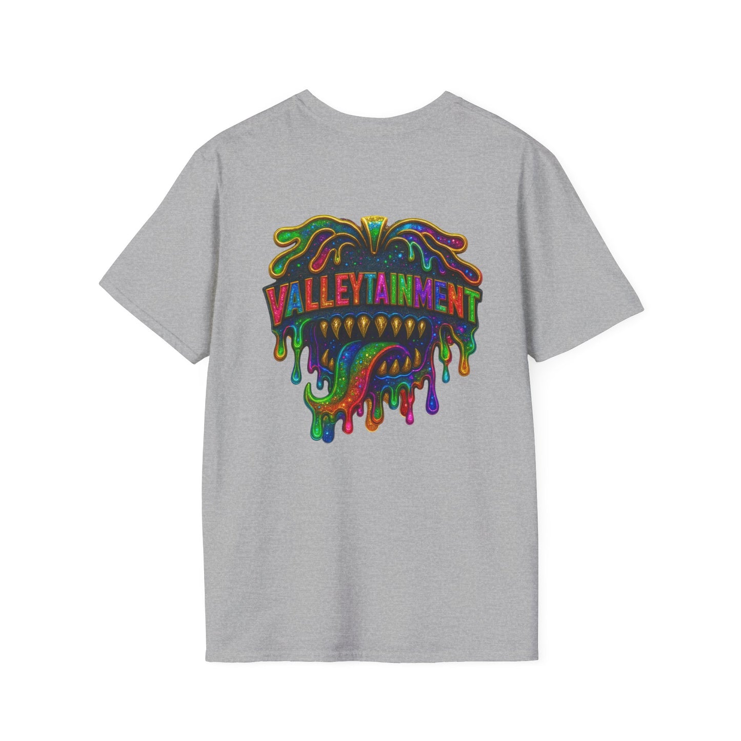 TRIP THA DEMON: The Rainbow-Spitting Streetwear Devil Taking Over the Culture
Valleytainment' Design on back Vibrant Unisex T-Shirt for Festivals, Streetwear, Gift