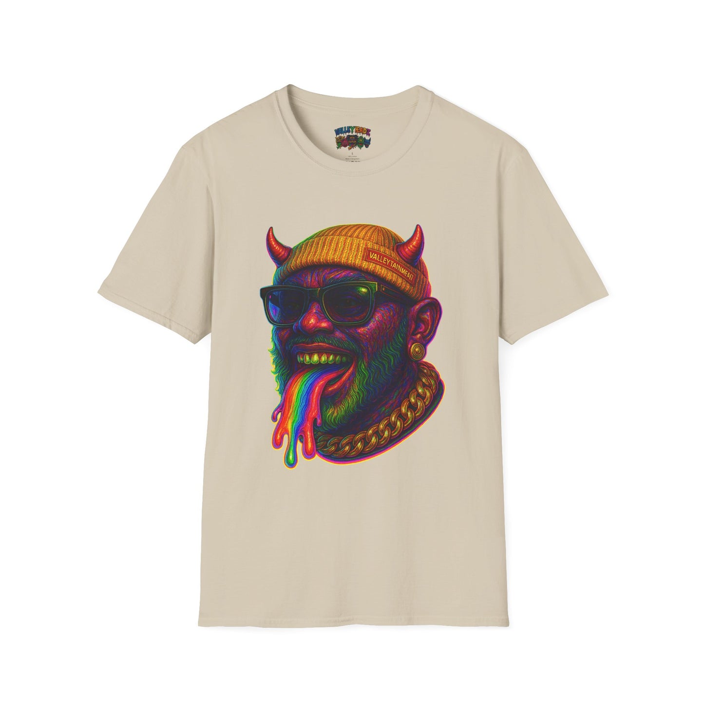 TRIP THA DEMON: The Rainbow-Spitting Streetwear Devil Taking Over the Culture
Valleytainment' Design on back Vibrant Unisex T-Shirt for Festivals, Streetwear, Gift