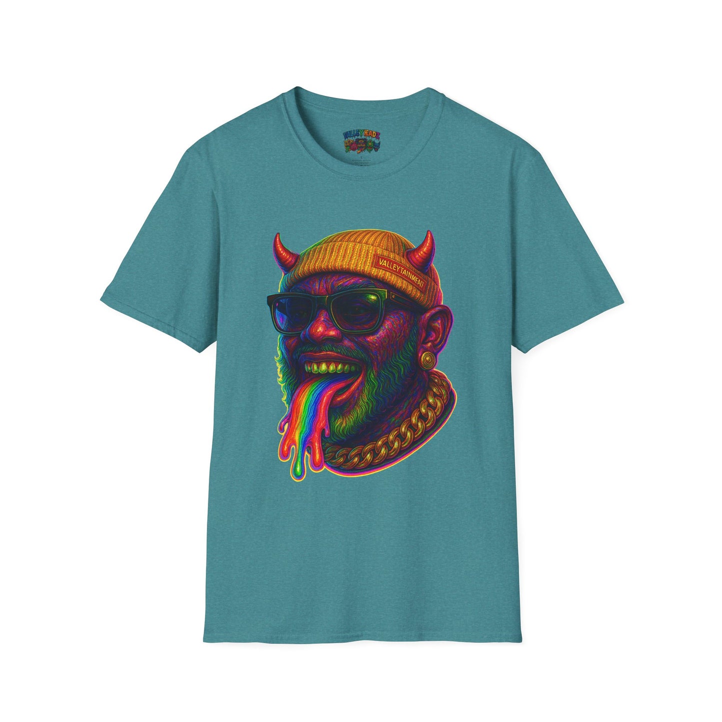 TRIP THA DEMON: The Rainbow-Spitting Streetwear Devil Taking Over the Culture
Valleytainment' Design on back Vibrant Unisex T-Shirt for Festivals, Streetwear, Gift