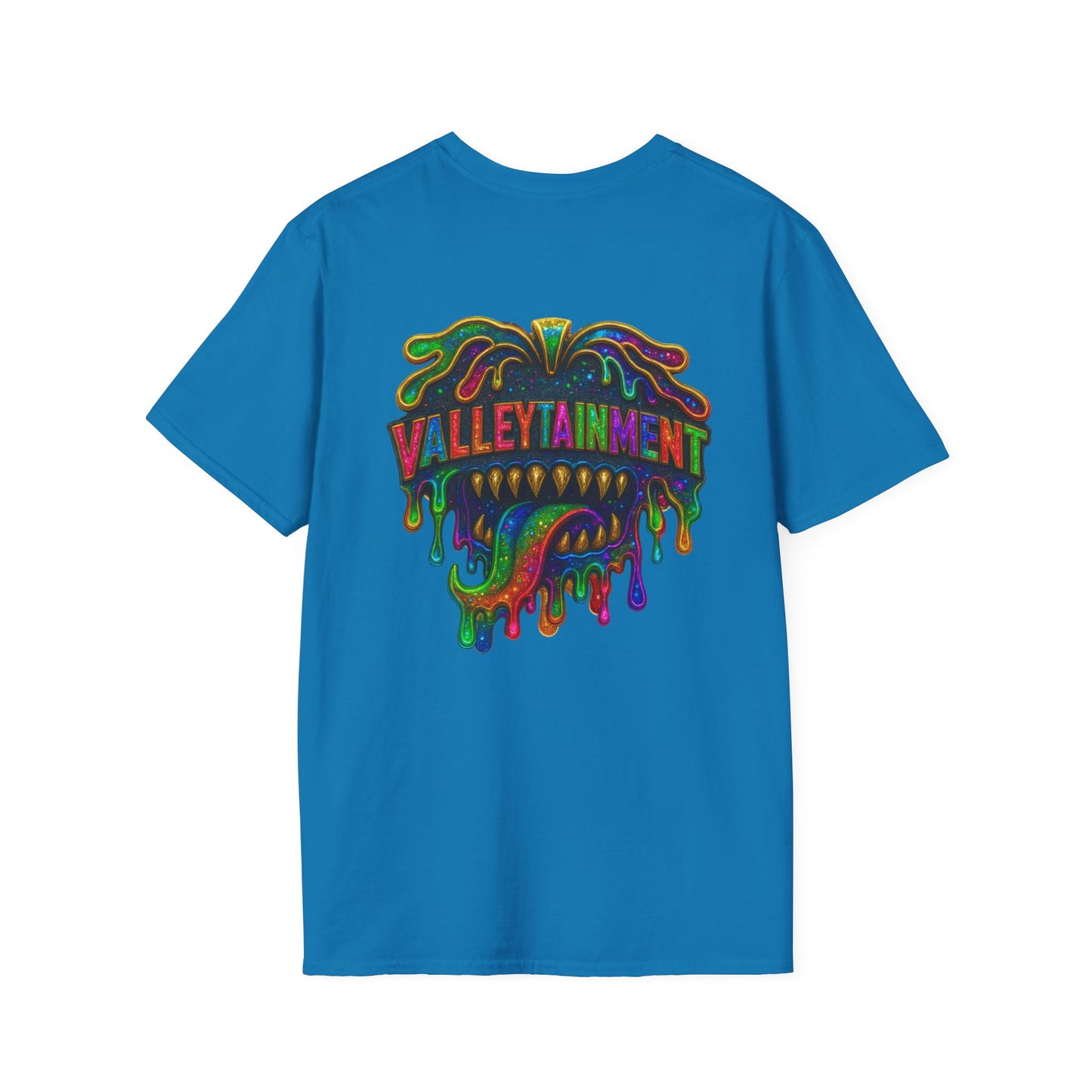 TRIP THA DEMON: The Rainbow-Spitting Streetwear Devil Taking Over the Culture
Valleytainment' Design on back Vibrant Unisex T-Shirt for Festivals, Streetwear, Gift