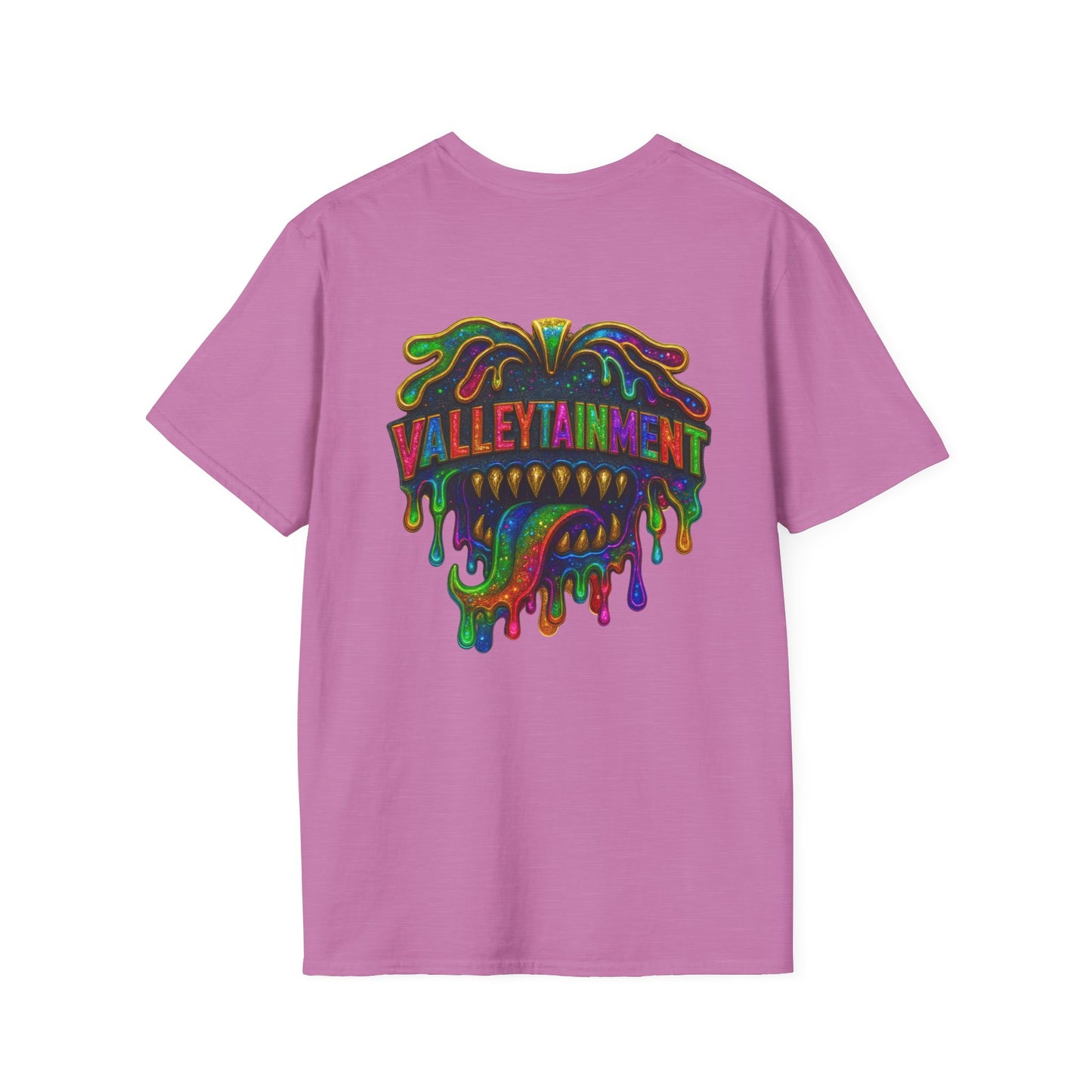 TRIP THA DEMON: The Rainbow-Spitting Streetwear Devil Taking Over the Culture
Valleytainment' Design on back Vibrant Unisex T-Shirt for Festivals, Streetwear, Gift