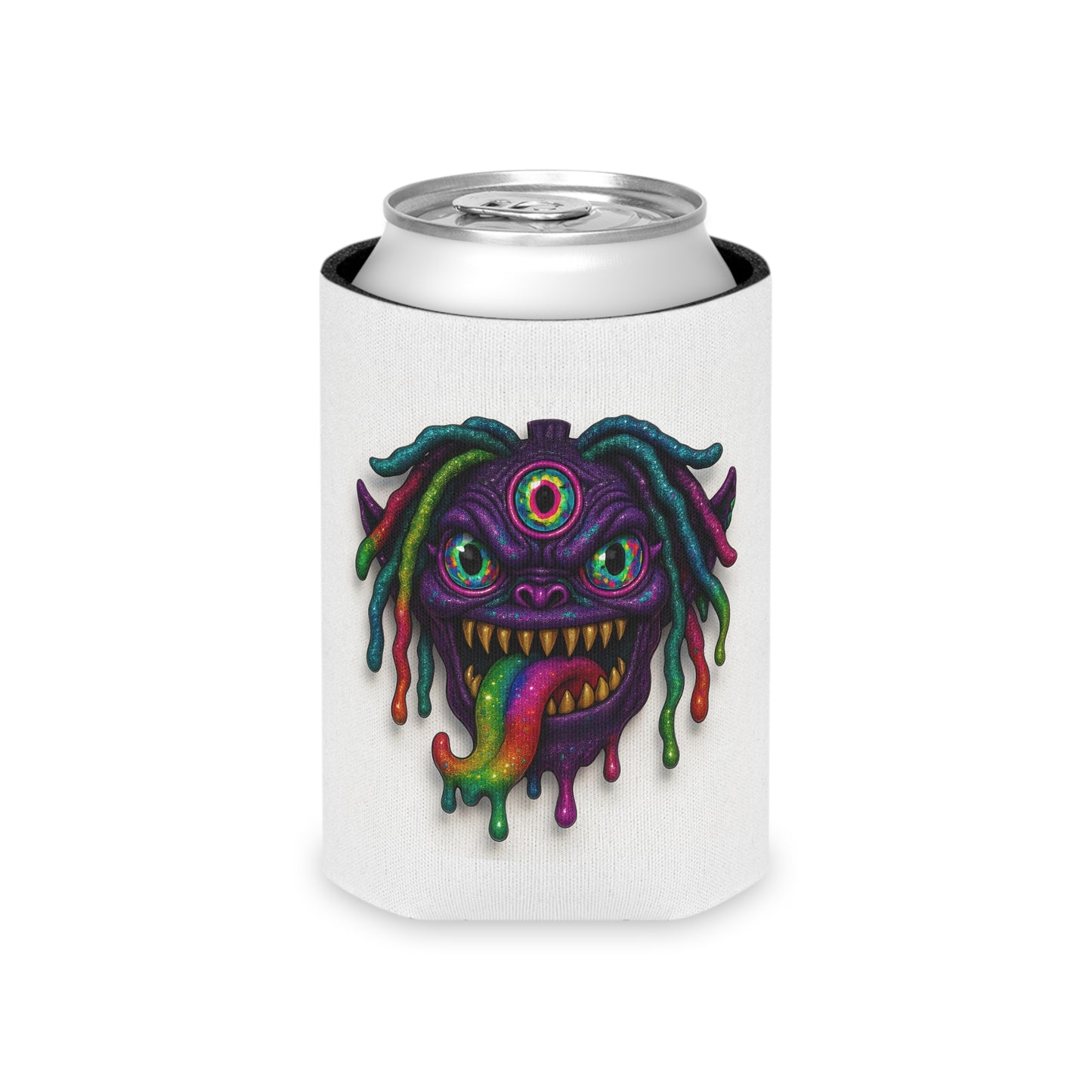 Psychedelic Can Cooler, Colorful Drink Holder, Festival Accessory, Party Gear, Gift for Beer Lovers, Summer Vibes