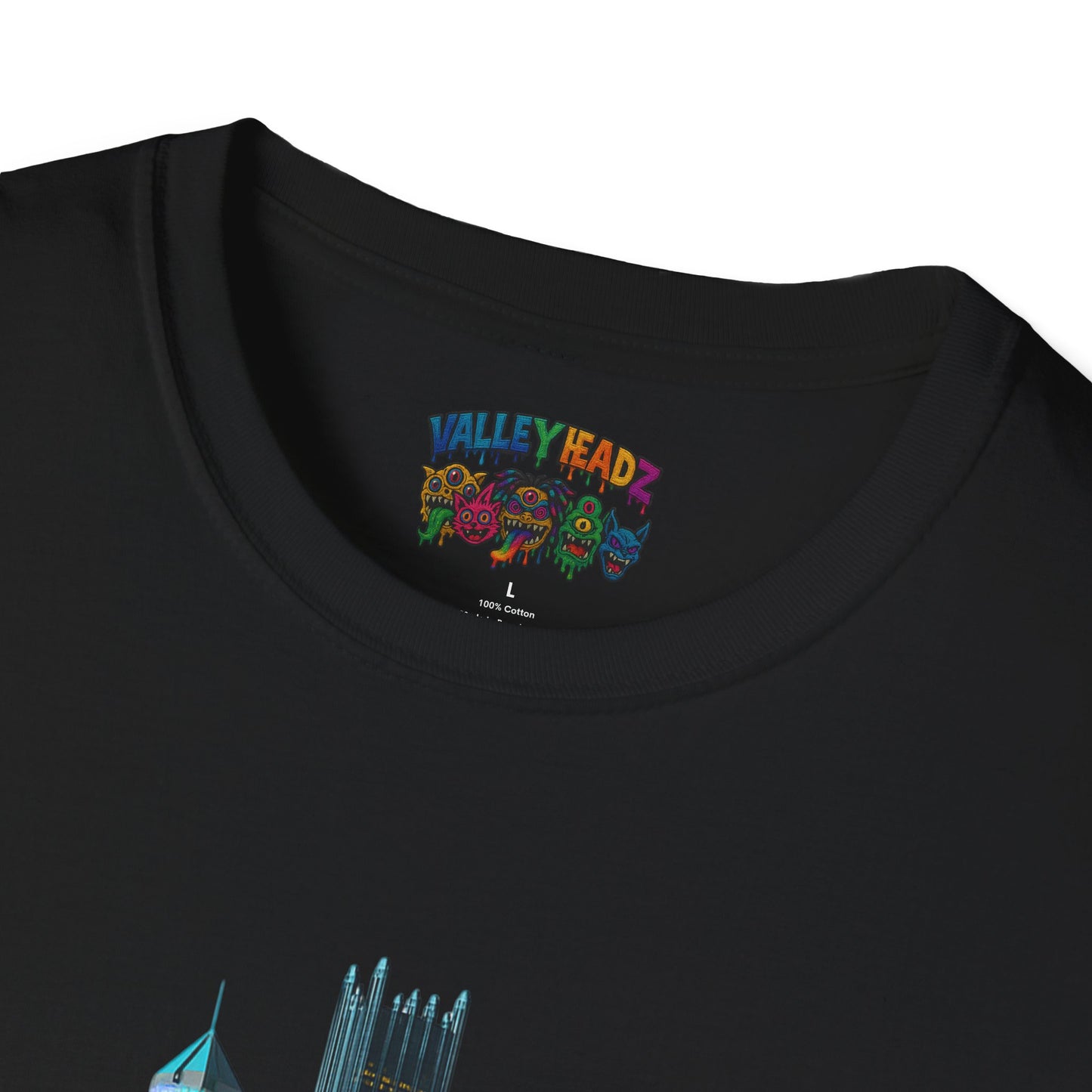 🌐 “Valley Worldz: Steel-City Sphere” Unisex Softstyle Tee 🌐
