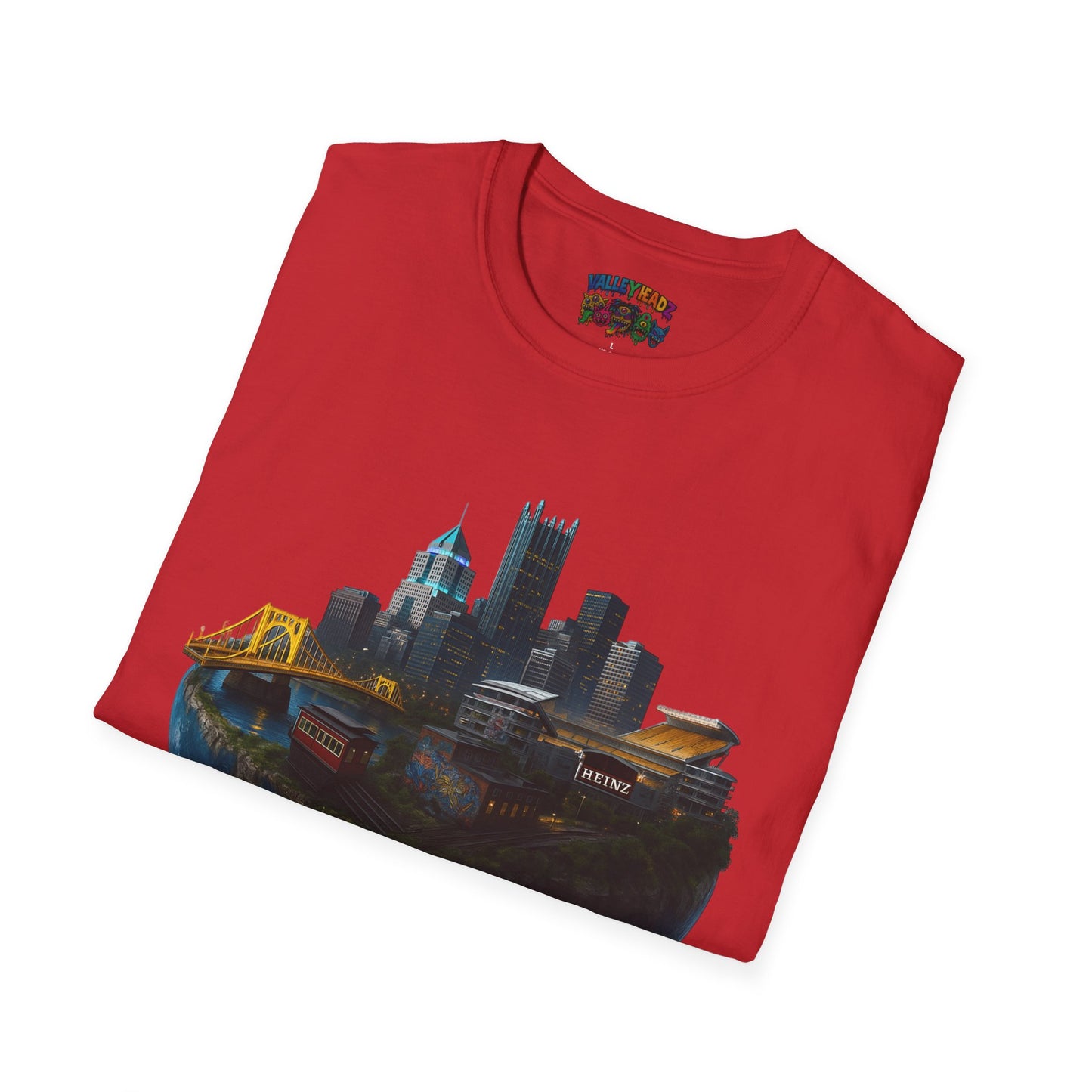🌐 “Valley Worldz: Steel-City Sphere” Unisex Softstyle Tee 🌐